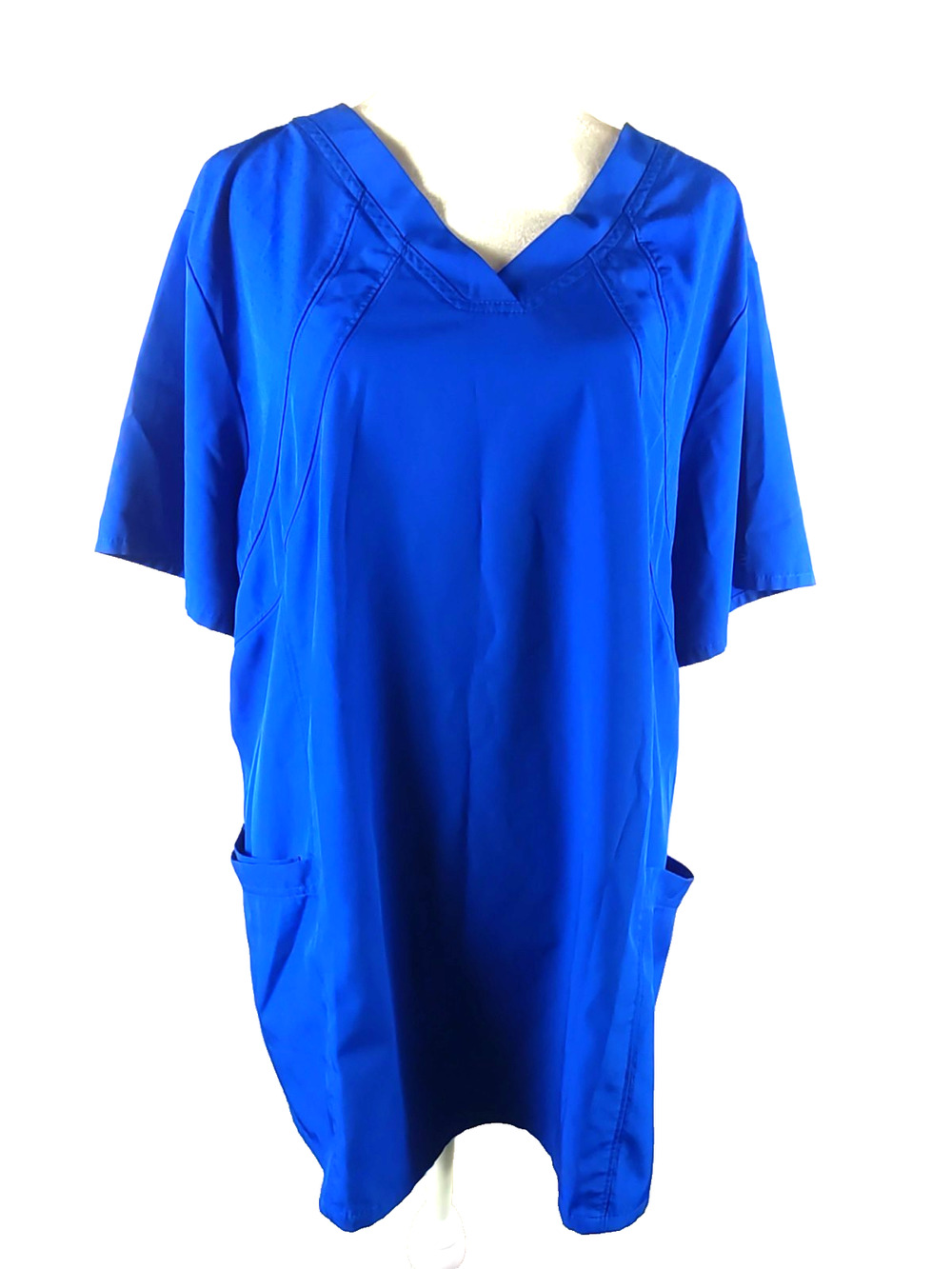 Barco One Women's Scrub Top Size 3 X Large Blue Medical Polyester Blend
